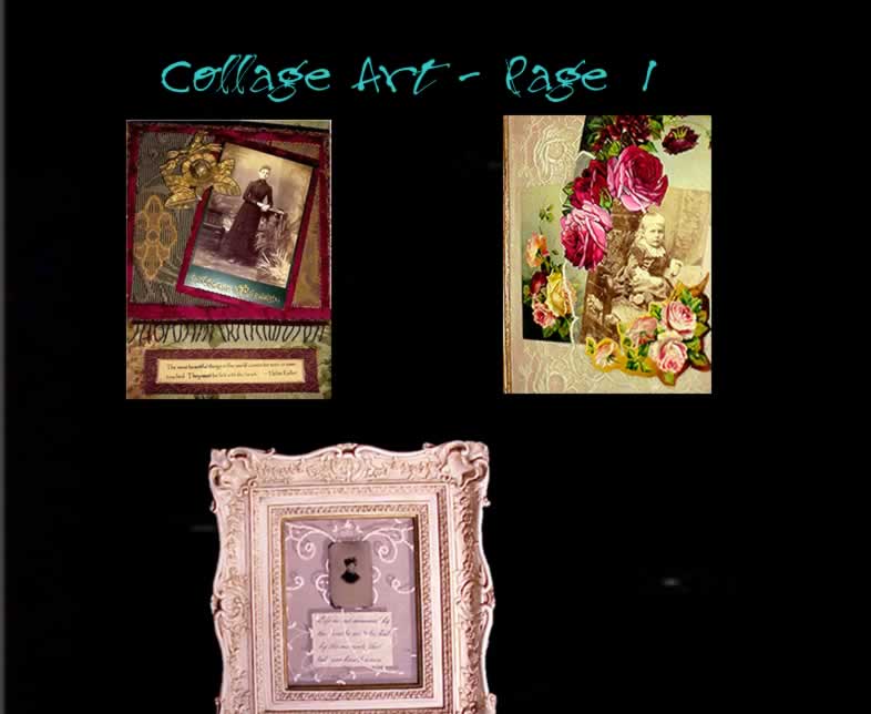 Collage artwork page 1 by Pigeon in Our Parlour — paper and ephemera arranged into a new narrative